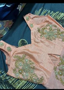 Embellished Peach Dress hand patches