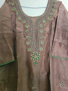 Elegant Brown and green punjabi suit 😍