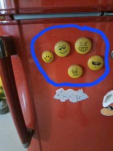 Set Of 4 Fridge Magnets Smileys