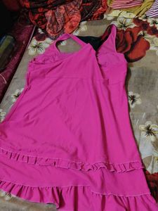 Pink Ruffle Mini Dress