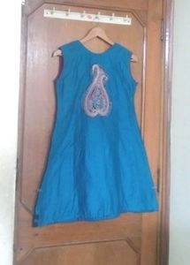 cotton silk embroidery fastive kurti