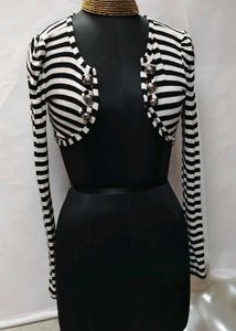 Tops For Rs.99 Only/ Black & White Cardigan