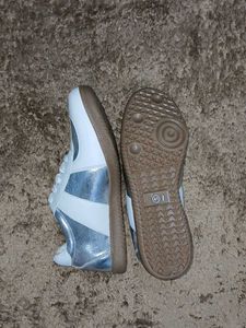 White &amp; Silver Sneakers