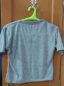 Grey Fitted Crop Top