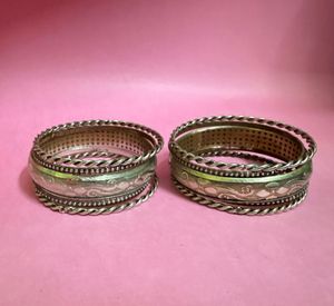 Boho Silver Bangle Set