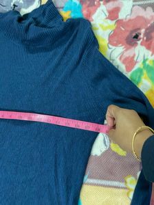 Blue Turtleneck Sweater