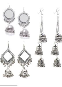 Oxidized Silver Earrings Set