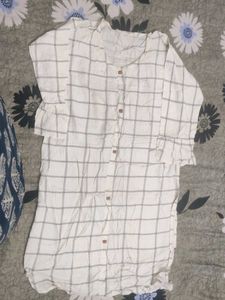 White Button-Down Kurti