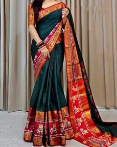 Elegant Dark Green Saree