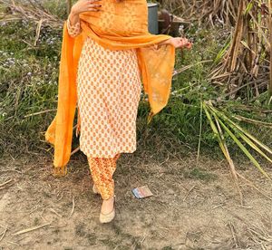 Mustard Printed Salwar Kameez
