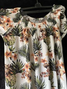 Tropical Floral Off-Shoulder Short Dress