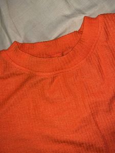 Ribbed Orange T-Shirt