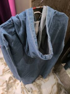 Stylish Denim Hooded Overcoat