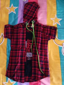 Kids Boy Shirt With Attached Tshirt And BLUE JEANS