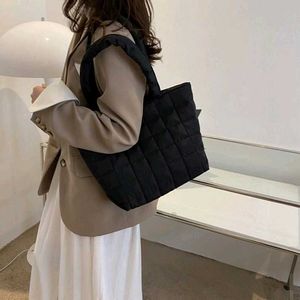 Quilted Black Tote Bag