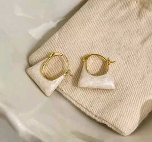 Chic White &amp; Gold Earrings