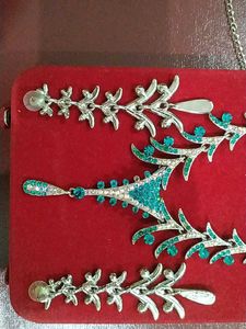 Teal Rhinestone Jewelry Set