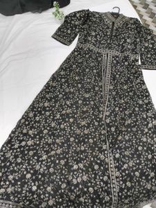 Elegant Black Embroidered Pakistani Gown