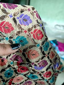 🔥sale 🔥Embroidery Golden Blouse Multi Colour