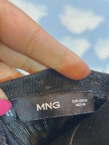 MANGO Black Ribbed Knit Co-ord Set