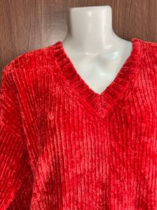 Red V-Neck Sweater