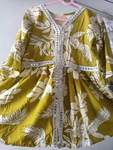 Floral Print Mirror Embellished Top