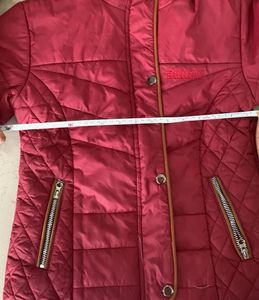 Maroon Hooded Kids Winter Jacket