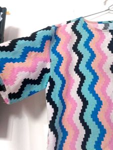 Zigzag Print Boxy Top