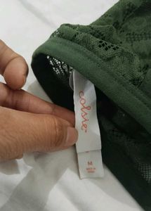 Lace Detail Olive Green Bralette