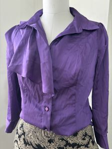Purple Ruffle Blouse &amp; Paisley Skirt