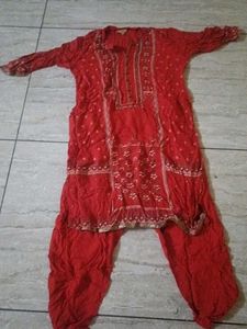 Red Embroidered Salwar Kameez Suit
