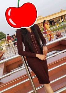 Burgundy Knit Midi Dress