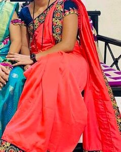 Vichitra Silk Saree With Blouse