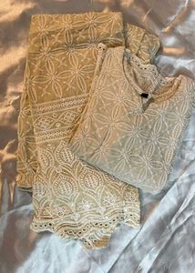Lucknow Chikkankari Kurta Set