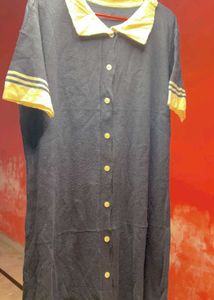 Korean Long Style Top Half Sleeve And Koller Blue