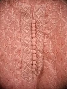 Branded Chickenkari Kurti With Attached Lining