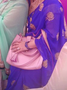 Elegant Blue Embroidered Saree