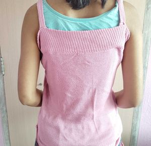 Pink Knit Tank Top