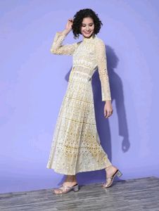 Full Embroidered Front Slit Kurta