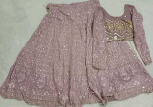 Chikankari Mauve Sequins Lehanga