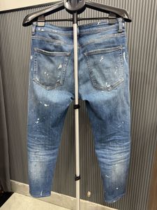 Zara Blue Distressed Painted Jeans