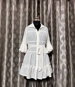 White Ruffle Dress