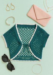 NEWME - Teal Crochet Bolero Cardigan 💚🌴🥑🐢🥝🧤