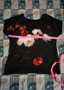 Branded Black Floral Top