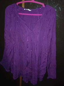 Purple Button-Down Top