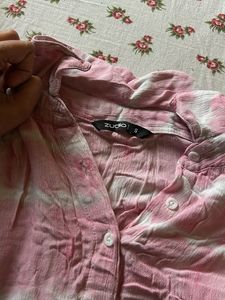 Pink &amp; White Tie-Dye Shirt