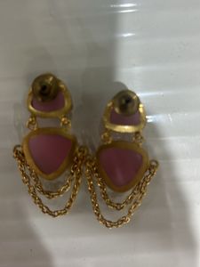 Gold Plated Stone Earrings