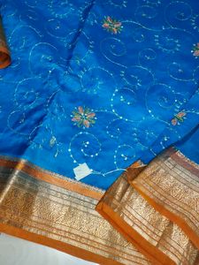 Beautiful Pure Kanchipuram Silk Saree With Blouse