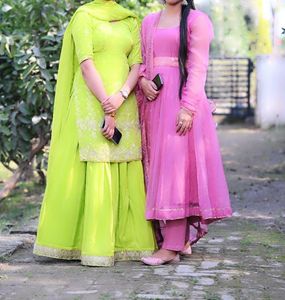 Green Embroidered Kurta Set