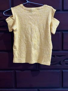 Cute Shoulder Cut Butter Yellow Top